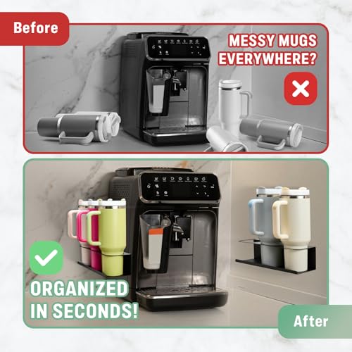 POLRAI 2 Pack Magnetic Stanley Cup Holder Water Bottle Organizer for Stanley 30&40 oz Tumbler with Double Sided Tape Hold Stanley Cup Accessories for Kitchen Fridge Cabinet - Image 3