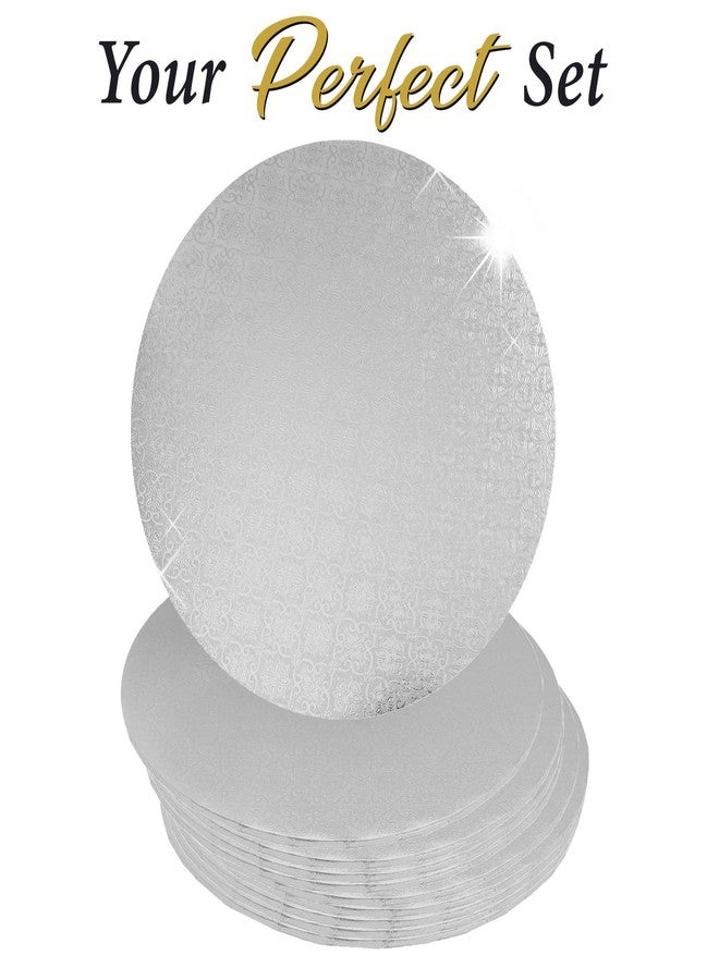 أوكريم لوح دائري فضي اللون من O'CREME لتزيين الكيك والمعجنات، سمكه 1/4 بوصة، وقطره 10 بوصات - عبوة من 10 قطع - Image 2