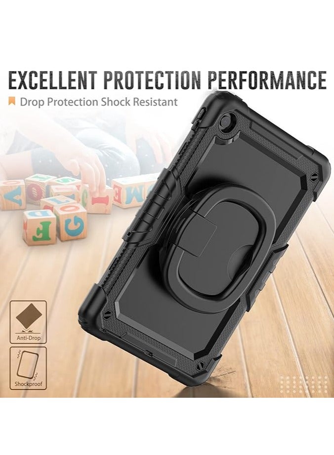 general Heavy Duty Shockproof TPU Tablet Case for Lenovo Tab M10 Plus 10.6 Inch 2022 TB-125F/128F Child Case, 360 Degree Swivel Handle, Stand W Screen Protector + Shoulder Strap Leather Case - Image 3