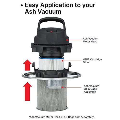 SHOPVAC Shop-Vac 9032933 Ash Vacuum HEPA Cartridge Filter, Effective Filtration, Dry Non-Hazardous Material Use, (1-Pack) - Image 3