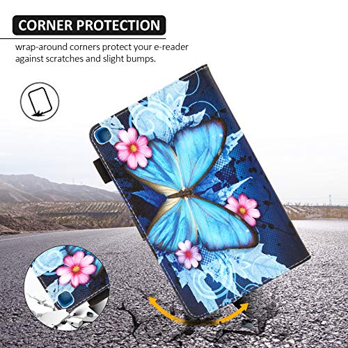 Dteck Galaxy Tab A 8.0 2019 Case T290 T295, Folio Protective Multiple Viewing Angles Stand Cover for Samsung Galaxy Tab A 8.0 2019 Without S Pen Model (SM-T290 Wi-Fi, SM-T295 LTE), Blue Butterfly - Image 3