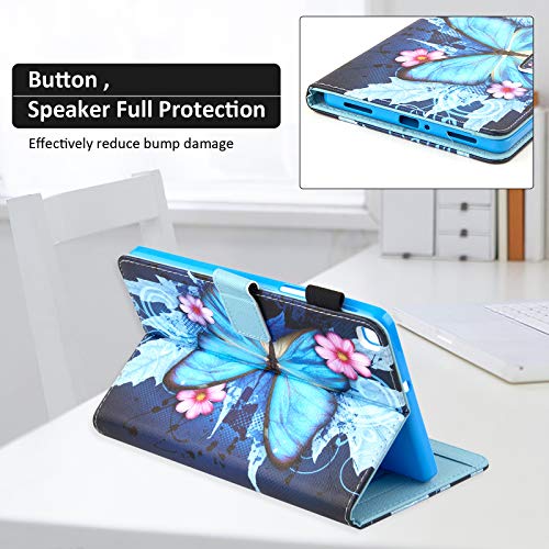 Dteck Galaxy Tab A 8.0 2019 Case T290 T295, Folio Protective Multiple Viewing Angles Stand Cover for Samsung Galaxy Tab A 8.0 2019 Without S Pen Model (SM-T290 Wi-Fi, SM-T295 LTE), Blue Butterfly - Image 4