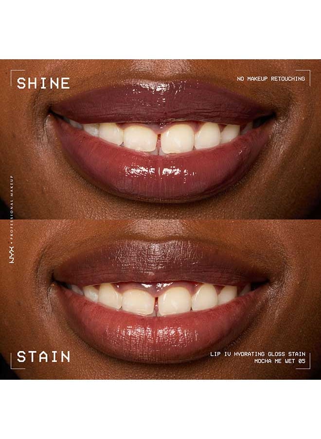 NYX PROFESSIONAL MAKEUP - Lip Iv Hydrating Gloss Stain Lip Gloss + Serum Up To 12Hr Hydration High Pigment Wet Shine Finish Mocha Me Wet - Image 1