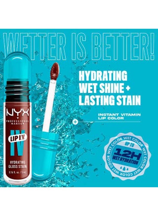 Lip Iv Hydrating Gloss Stain Lip Gloss + Serum Up To 12Hr Hydration High Pigment Wet Shine Finish Mocha Me Wet - view 5