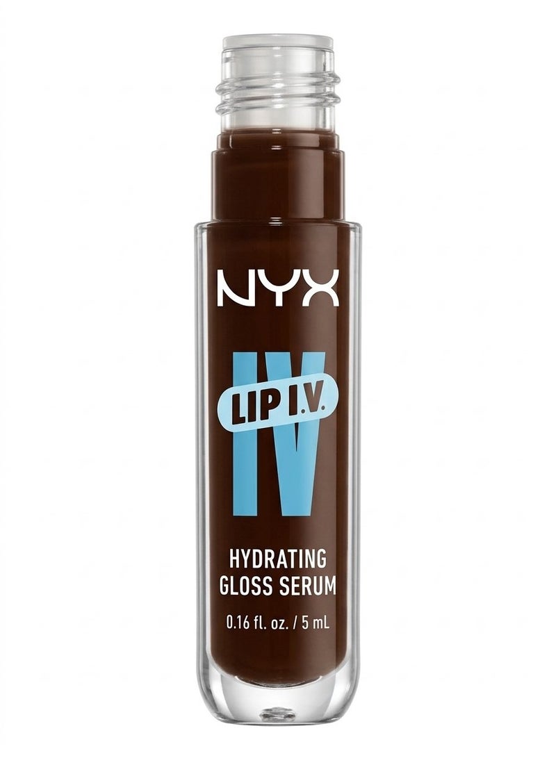 NYX PROFESSIONAL MAKEUP Lip I.V. Hydrating Gloss Serum-Mocha Me Wet, 5mL - Image 1