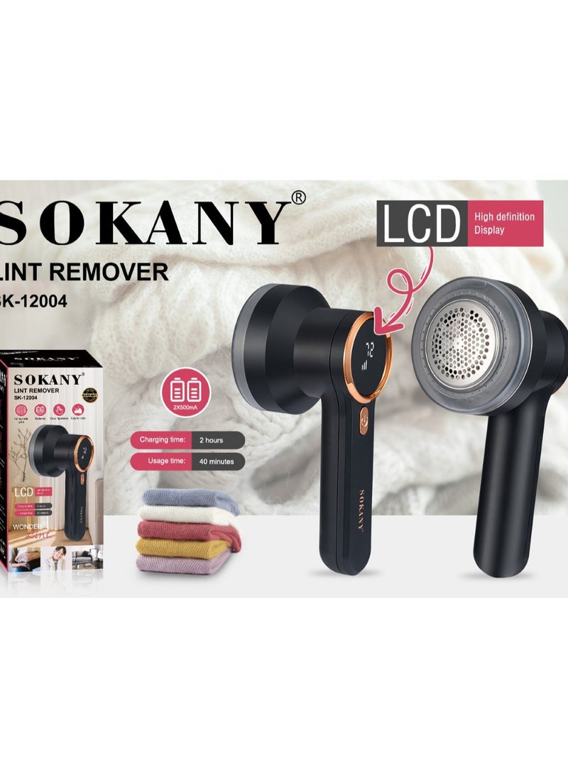 sokany Sokany Lint Remover with High Definition Digital LCD Display, Easy to Use and Portable, SK-12004 The Sokany Lint Remover features a high definition LCD display so you can easily monitor the status and settings of the device for precise and efficient use. Designed with a honeycomb mesh to ensure effective removal of lint from fabrics while protecting your clothes from any potential damage, leaving them looking like new. Easy Operation The Lint Remover features a user-friendly design with one switch, making it extremely easy to use and suitable for everyone. Easy to Carry and Transport The Lint Remover features a compact, lightweight and portable design, so you can keep your clothes looking new and lint-free wherever you go. (Black)  - Image 1
