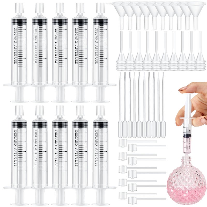 Geiserailie 50 Pcs Perfume Refill Pump Tools Perfume Dispenser Transfer Kit Include Funnels Dispenser Pumps Syringes Droppers and Squeeze Droppers for Liquid Small Atomizer Bottle