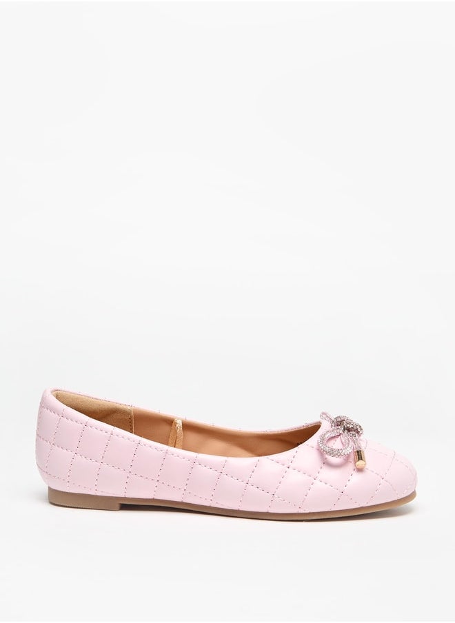 MISSY Girls Bow Accent Slip-On Ballerina Shoes  - Image 1