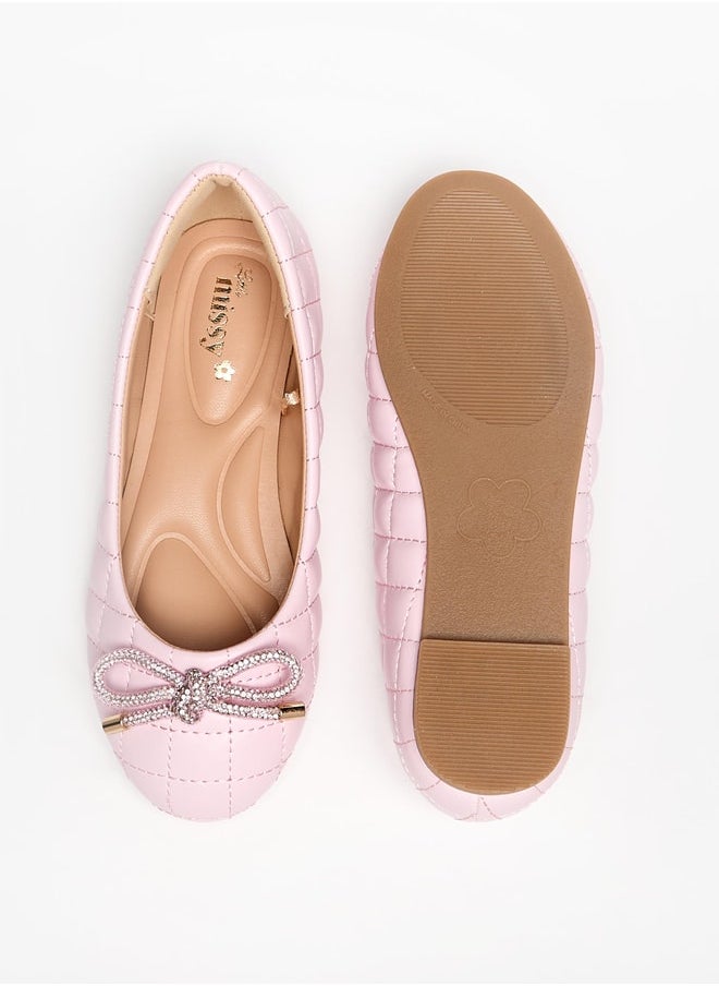 MISSY Girls Bow Accent Slip-On Ballerina Shoes  - Image 4