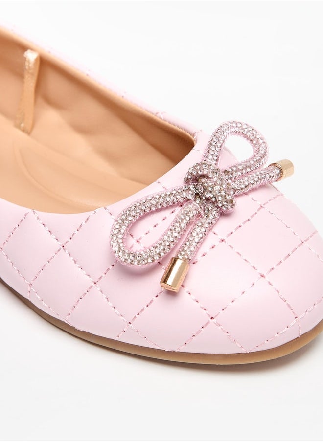 MISSY Girls Bow Accent Slip-On Ballerina Shoes  - Image 5