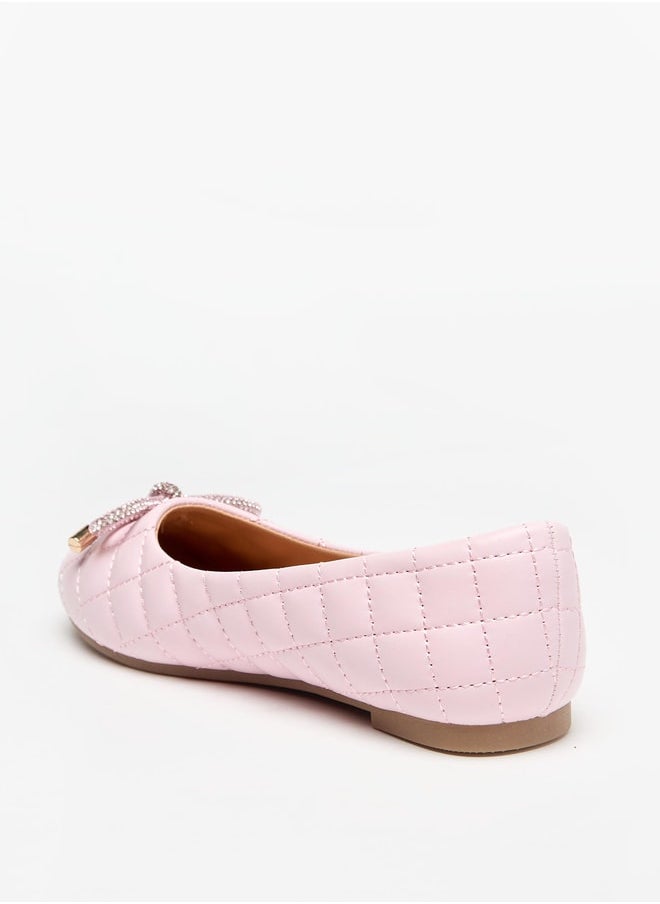 MISSY Girls Bow Accent Slip-On Ballerina Shoes  - Image 3