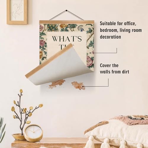 ZTGDA Inspirational Vintage Floral Wall Art –What’s the Best That Could Happen,Quote Linen Canvas Poster, Motivational Hanging Wall Decor for Office, Bedroom, Therapy Room or Study Decor(Happen) - Image 3