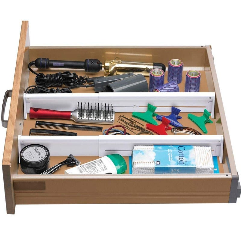 SEASPIRIT Drawer Organizer Adjustable Expandable White Drawer Dividers for Clothes Office Supplies and More - Image 3