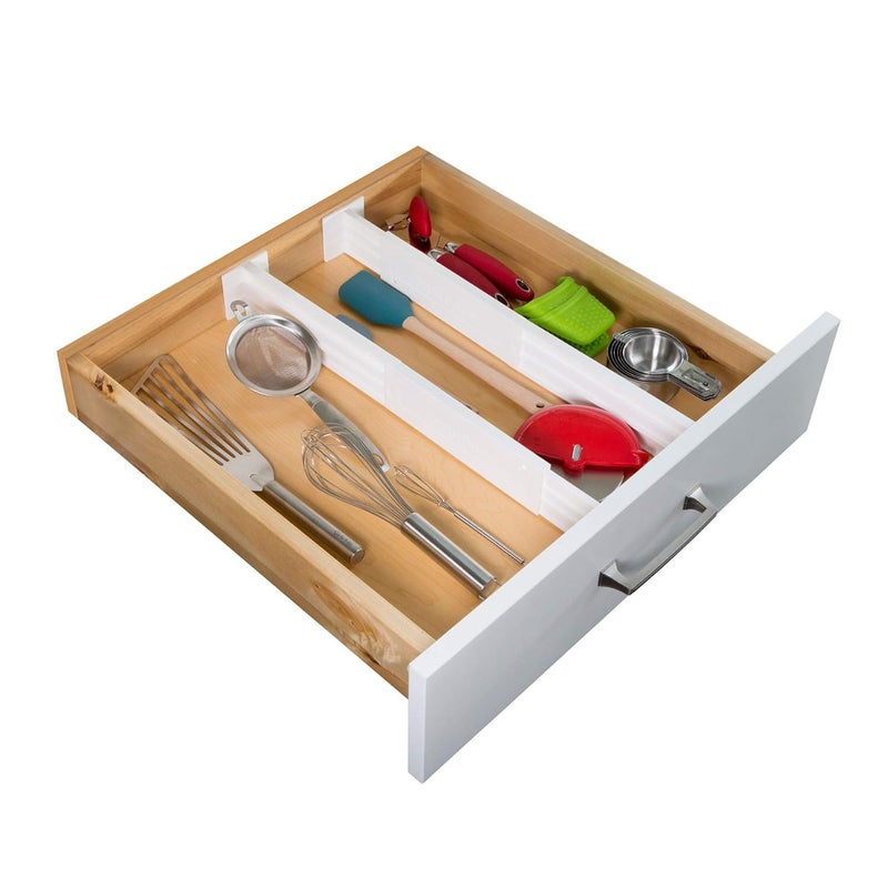 SEASPIRIT Drawer Organizer Adjustable Expandable White Drawer Dividers for Clothes Office Supplies and More - Image 4