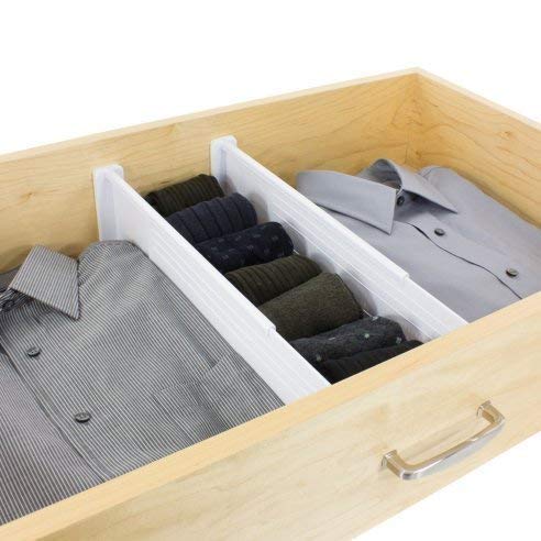SEASPIRIT Drawer Organizer Adjustable Expandable White Drawer Dividers for Clothes Office Supplies and More - Image 5