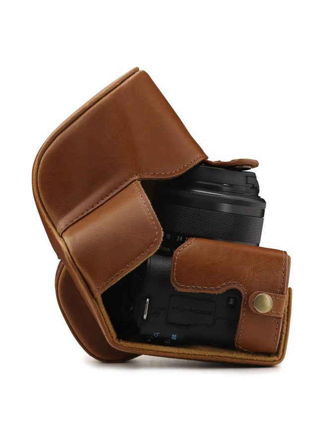 MegaGear Canon EOS M50 Pu Leather Camera Case, Light Brown (MG1448) - Image 3