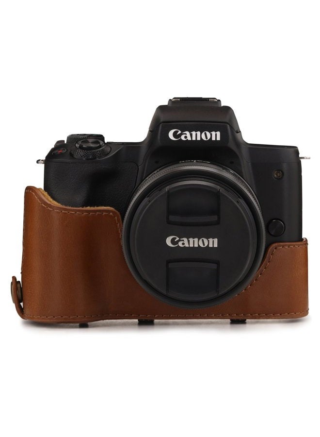 MegaGear Canon EOS M50 Pu Leather Camera Case, Light Brown (MG1448) - Image 5