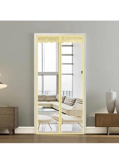 Insulated Door Curtain - Thermal Magnetic Self-Sealing Door Screen - EVA Keep Bugs Out - Keep Warm in Winter Cool in Summer - Hand Free Closure (100 x 210CM)