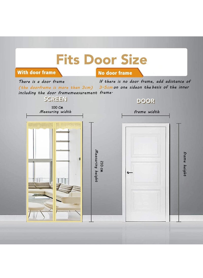 KASTWAVE - Insulated Door Curtain - Thermal Magnetic Self-Sealing Door Screen - EVA Keep Bugs Out - Keep Warm in Winter Cool in Summer - Hand Free Closure (100 x 210CM) - Image 1