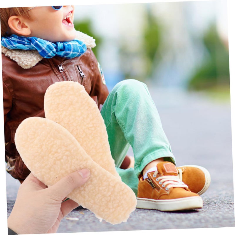 2 Pairs Children Warm Insoles Breathable Shoe Bottoms for Winter Eva Imitation Lamb Wool - Image 5