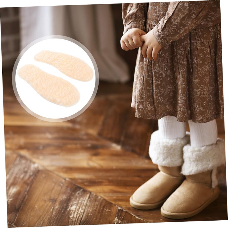 2 Pairs Children Warm Insoles Breathable Shoe Bottoms for Winter Eva Imitation Lamb Wool - Image 4