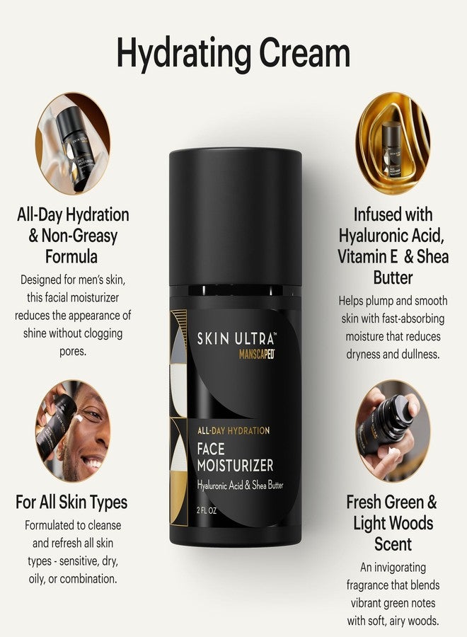 مانسكابيد نظام MANSCAPED® Skin Ultra™ اليومي - أساسيات روتين العناية بالبشرة للرجال مع غسول للوجه ومرطب للوجه ومصل تفتيح مُركّب بمركب سيراميد للتنظيف والتقشير والترطيب - Image 4