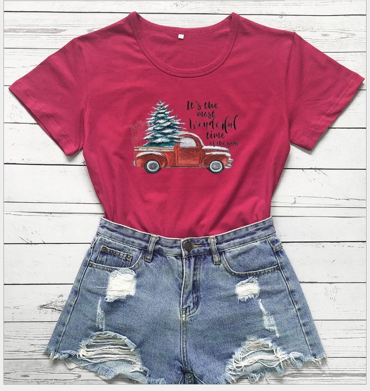 , Independent Platform Walmart New Model Bus Pattern Straight Simple Short-Sleeve T-Shirt, Casual And Versatile - Image 5
