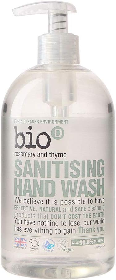 BioD Anti Bacterial Cleansing Hand Wash with Rosemary Thyme 500ml Fragrance Free Eco Friendly Allergy Friendly Vegan Cruelty Free