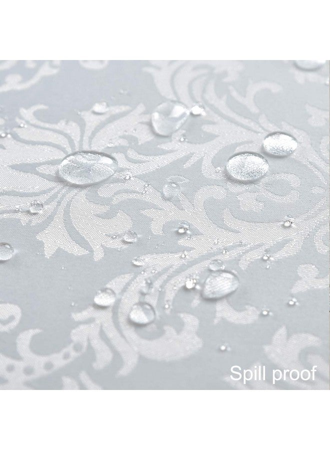 SASTYBALE Rectangle Table Cloth - 60 x 120 Inch White Jacquard Tablecloths Damask Design Spillproof Wrinkle Resistant Shrinkproof Soft Tablecloth Polyester Oblong Table Cover for Kitchen Dinning Party Tabletop - Image 5