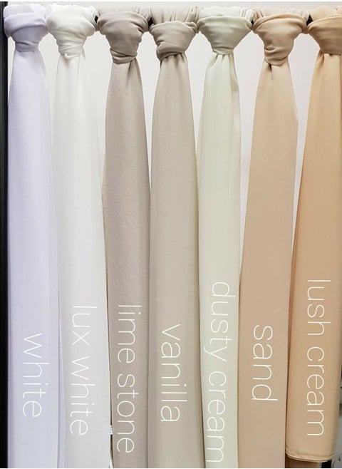 Bundle Of Seven Plain Casual Chiffon Scarf Big Size - Multicolor