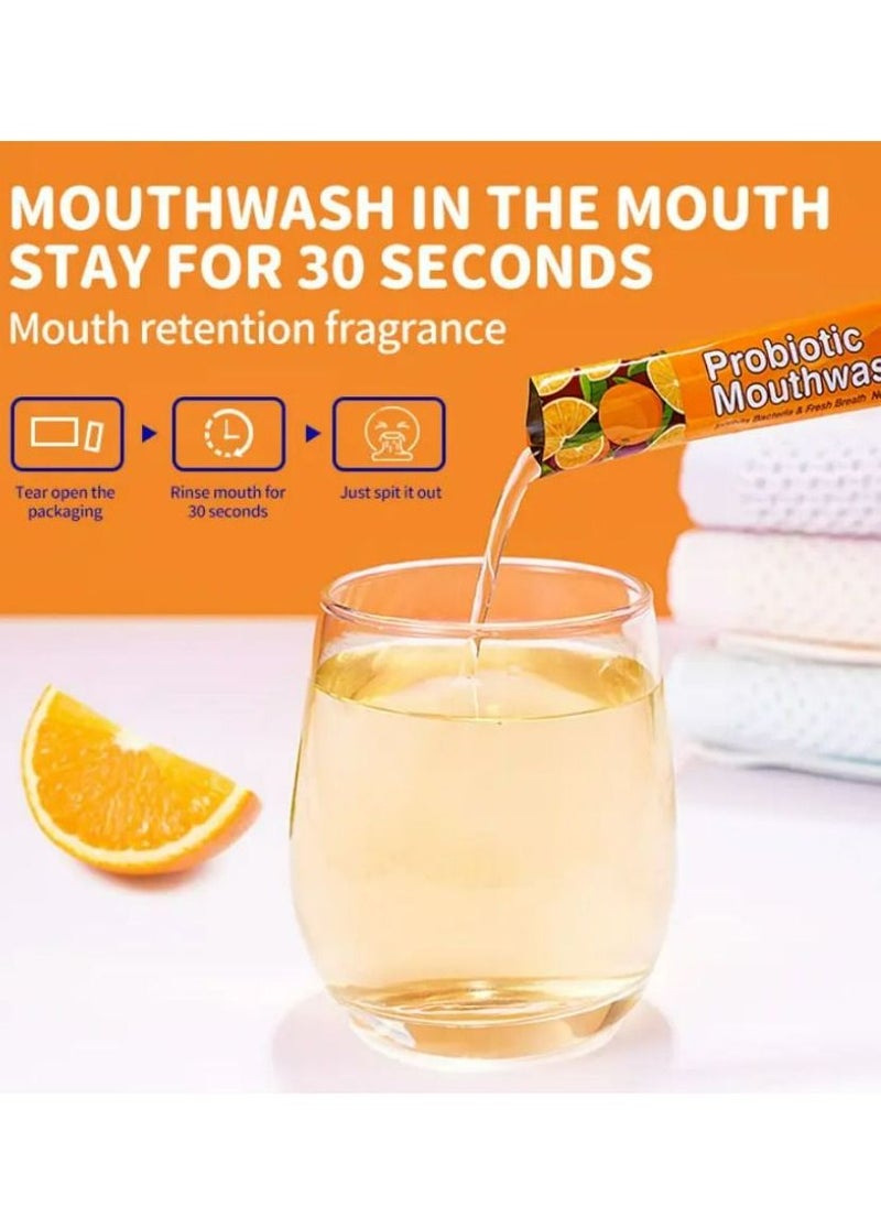 Disaar - Travel Mouthwash Probiotic Orange Flavor Teeth Whitening Oral Care Mouth Wash For Fresh Breath 20 pieces Per Box - Image 1