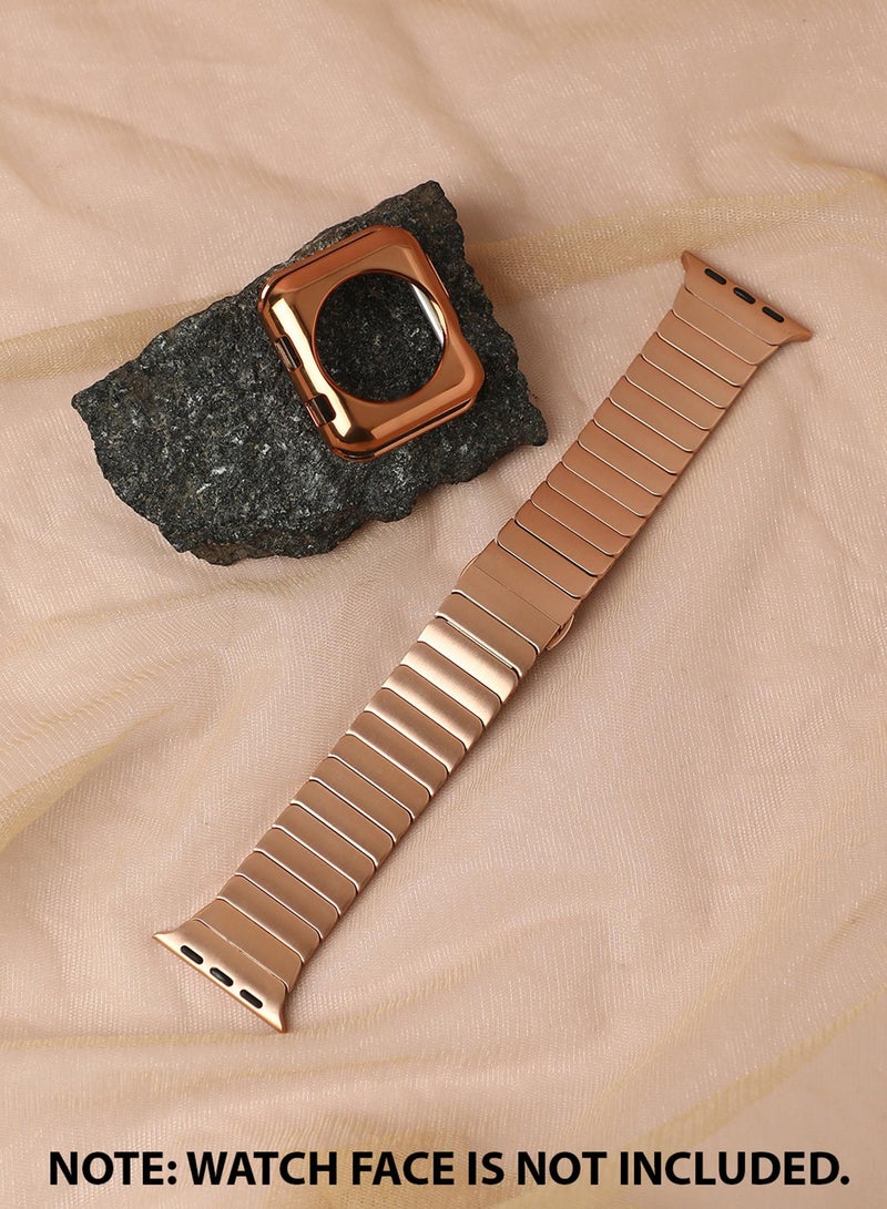 Haute Sauce Solid Casual Chain Strap Alloy Apple Watch Strap with Case For Women | 42mm/44mm/45mm  - Image 1
