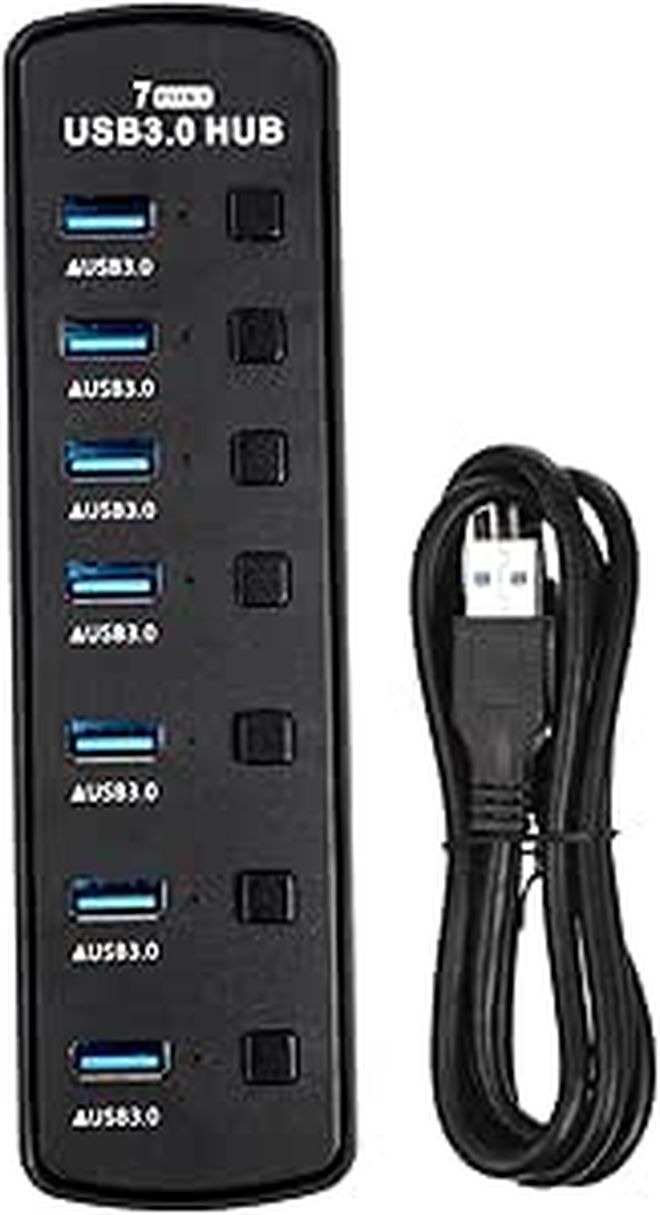 Compact Multi USB Hub With Power Supply For Laptops High Speed Data Transfer - Image 1