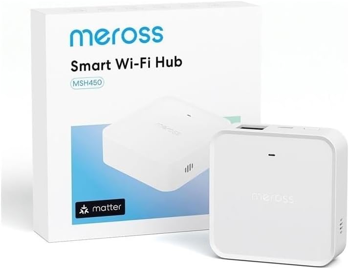 Smart WiFi Hub with Ringer Alarm, Smart Bridge with Physical Network Port for Alarm Devices and Detectors, Compatible with Matter, Apple Home, Alexa and Google Home