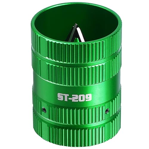 MERWOF Metal Pipe Reamer for Copper PVC Pipe, Deburring Tool, PlumbingTools, 1/4” to 1-5/8” Inner/Outer Tubing Cleaner, Tube Chamfering Tool (Green) - Image 1