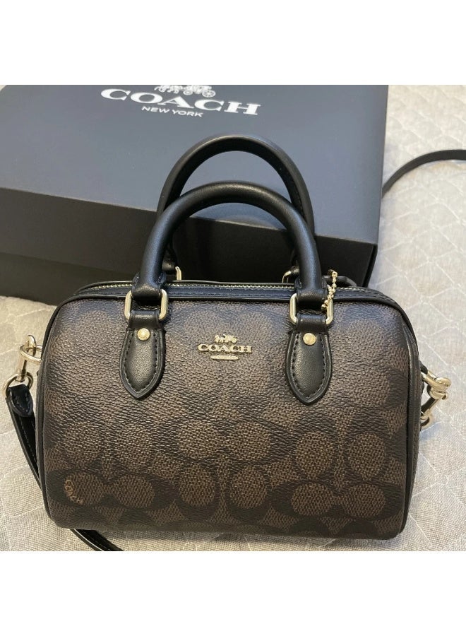 coachoutlet Coach Classic Mini Cally Crossbody Bag, Pebbled Leather, Gold Hardware, 2-in-1 Top Handle & Shoulder Purse for Daily & Travel Use - Image 4