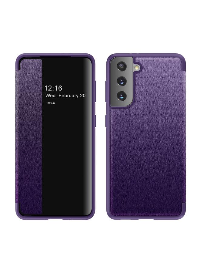 S-TOP Case For Samsung Galaxy S21 5G Magnetic Side Window View Shockproof Horizontal Flip Leather Case - Image 1