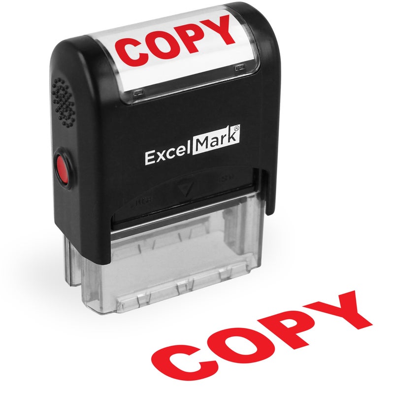 ExcelMark Copy Stamp Self-Inking Rubber Stamp - Red Ink for Office Use, Ideal for Efficient Document Management with Copy Stamps, Perfect for Professional Settings - Image 1
