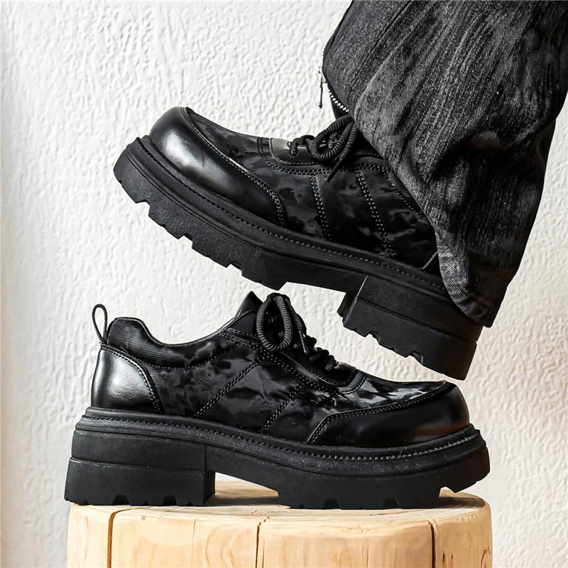 One-Piece Drop-Shipping Derby Shoes For Men, New Autumn Thick-Soled Height-Increasing Men'S Shoes, Large Leather Shoes, British Style Versatile Mickey Shoes - Image 2