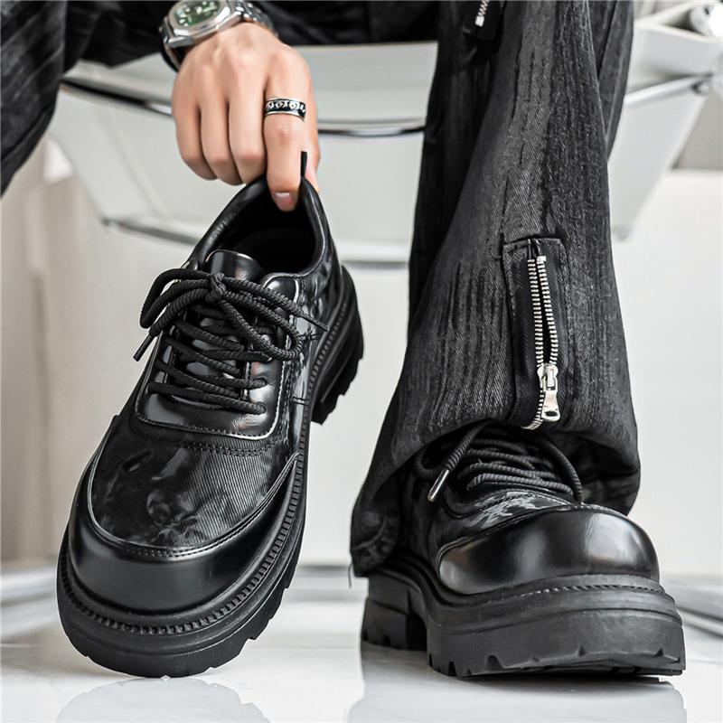 One-Piece Drop-Shipping Derby Shoes For Men, New Autumn Thick-Soled Height-Increasing Men'S Shoes, Large Leather Shoes, British Style Versatile Mickey Shoes - Image 3