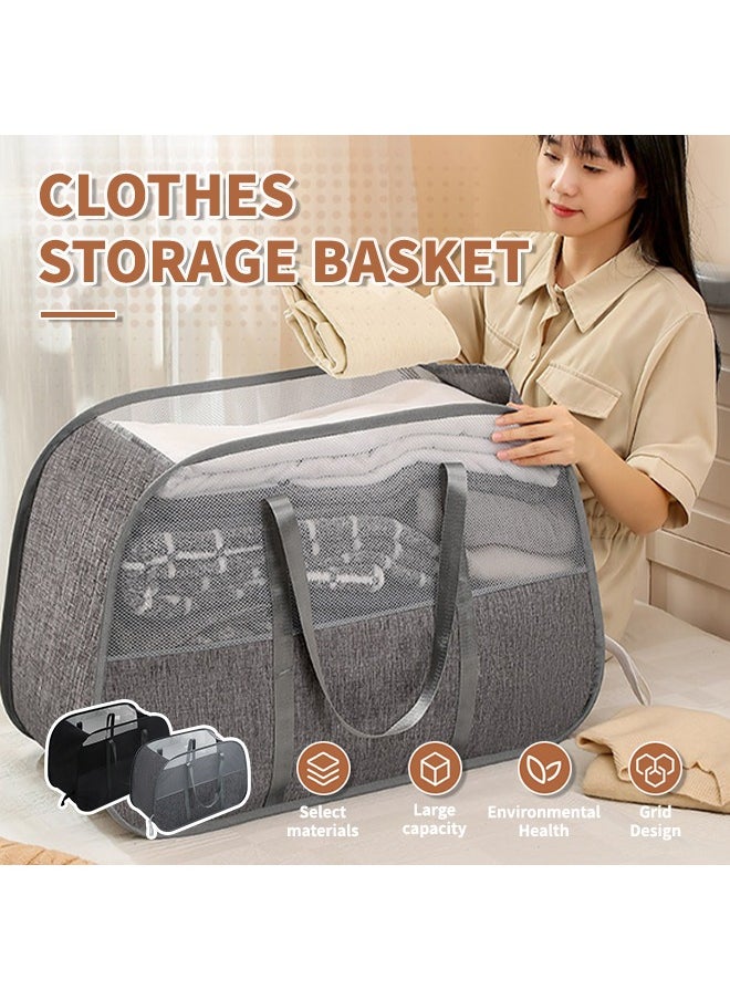 Generic - 95L Grid Laundry Basket, Washing Bin, Foldable Clothes Laundry Hamper with Sturdy Handles, Clothes Bag Suitable for Bedroom, Bathroom or Laundry Room(68*31*45CM) - Image 1