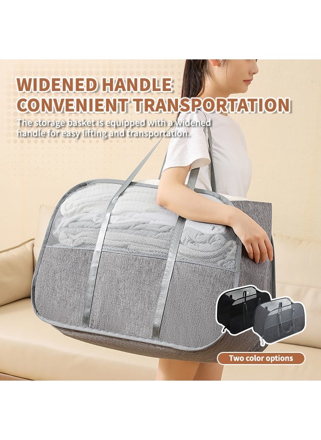 Generic - 95L Grid Laundry Basket, Washing Bin, Foldable Clothes Laundry Hamper with Sturdy Handles, Clothes Bag Suitable for Bedroom, Bathroom or Laundry Room(68*31*45CM) - Image 1