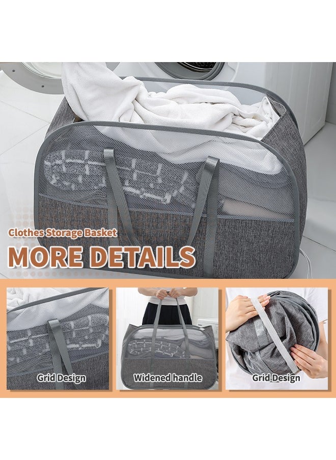 Generic - 95L Grid Laundry Basket, Washing Bin, Foldable Clothes Laundry Hamper with Sturdy Handles, Clothes Bag Suitable for Bedroom, Bathroom or Laundry Room(68*31*45CM) - Image 1