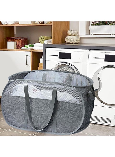 95L Grid Laundry Basket, Washing Bin, Foldable Clothes Laundry Hamper with Sturdy Handles, Clothes Bag Suitable for Bedroom, Bathroom or Laundry Room(68*31*45CM)