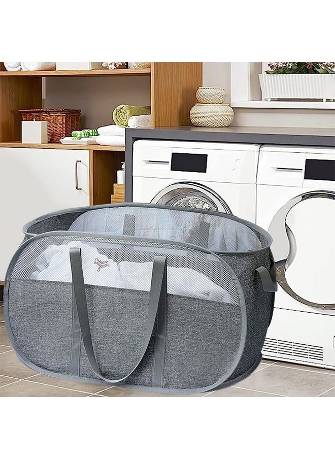 Generic - 95L Grid Laundry Basket, Washing Bin, Foldable Clothes Laundry Hamper with Sturdy Handles, Clothes Bag Suitable for Bedroom, Bathroom or Laundry Room(68*31*45CM) - Image 1