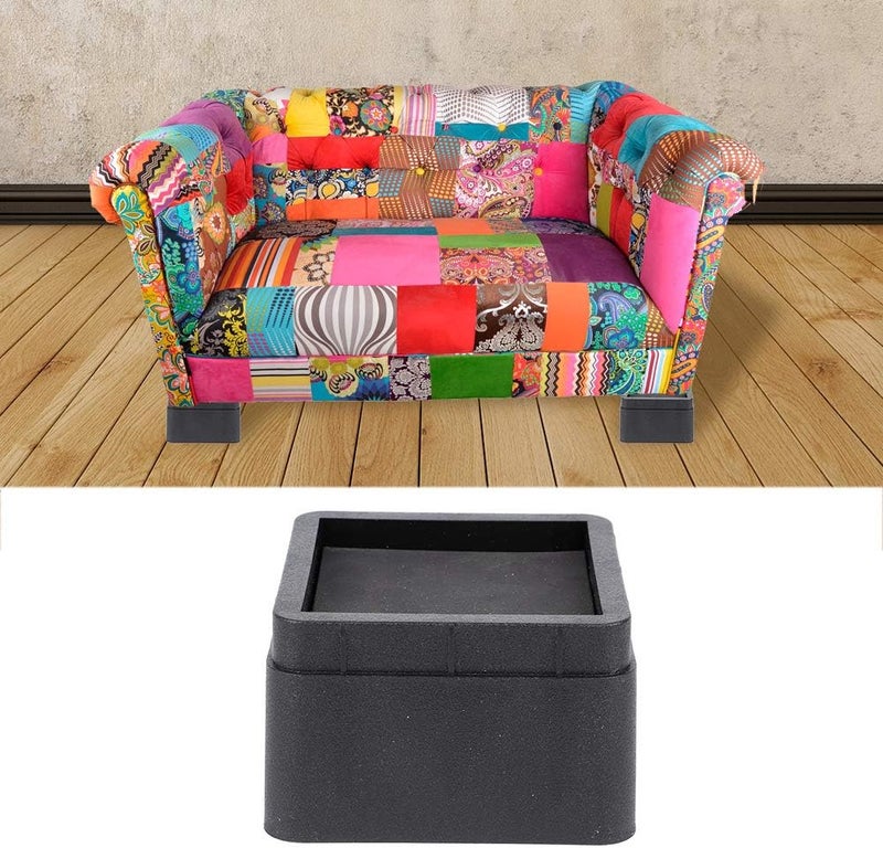 woobles 4PCS Durable Stackable Bed Risers Black 2" Furniture Legs Floor Feet FN- - Image 5
