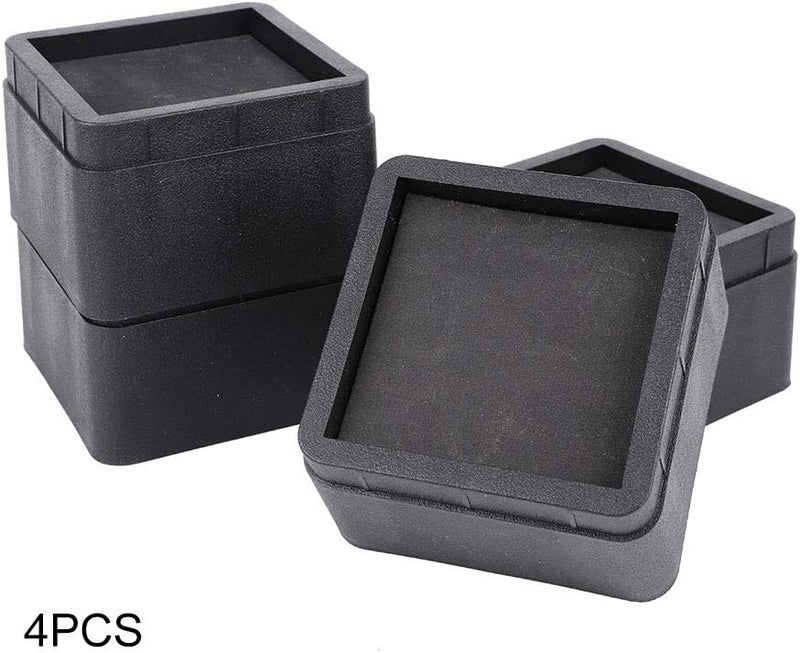 woobles 4PCS Durable Stackable Bed Risers Black 2" Furniture Legs Floor Feet FN- - Image 3