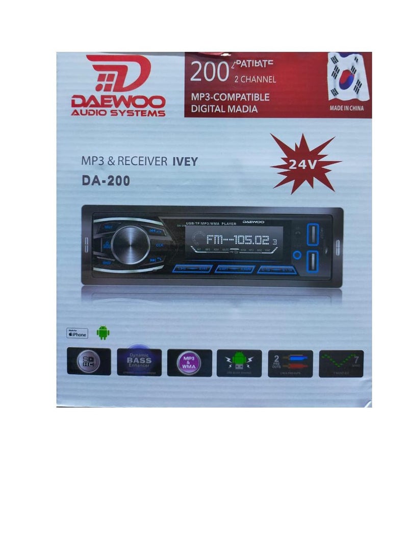 Daewoo Cassette Bluetooth USB Flash Memory Card  DA-200 -24v - Image 3