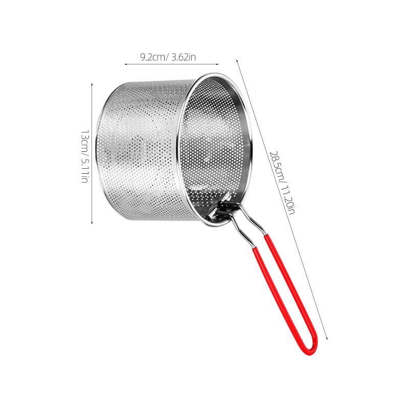 Stainless Steel Deep Fry Basket 14cm with Removable Handle for French Fries - Image 3