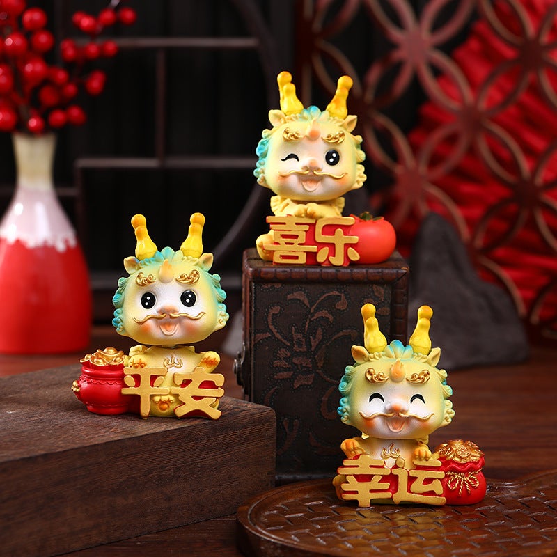 Lucky Pixiu Ornament Figurine Resin Craft National Trend Home Decoration Mascot Car Accessory National Trend Style - Image 5